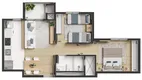 Foto 3 de Apartamento com 2 Quartos à venda, 47m² em Hauer, Curitiba