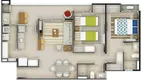 Foto 9 de Apartamento com 3 Quartos à venda, 81m² em Loteamento Residencial e Comercial Bosque Flamboyant, Taubaté