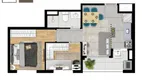 Foto 4 de Apartamento com 2 Quartos à venda, 39m² em Presidente Altino, Osasco