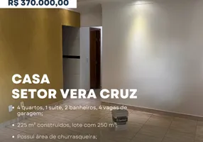 Foto 1 de Casa com 4 Quartos à venda, 225m² em Conjunto Vera Cruz, Goiânia
