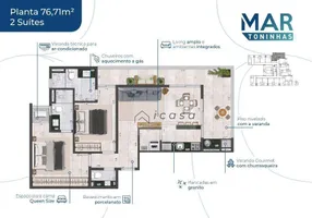 Foto 1 de Apartamento com 2 Quartos à venda, 77m² em Praia das Toninhas, Ubatuba