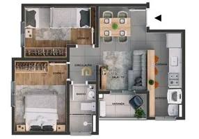 Foto 1 de Apartamento com 2 Quartos à venda, 42m² em Caguacu, Sorocaba