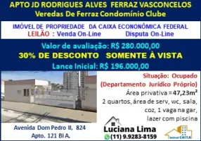 Foto 1 de Apartamento com 2 Quartos à venda, 47m² em Jardim Rodrigues Alves, Ferraz de Vasconcelos