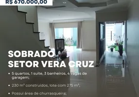 Foto 1 de Sobrado com 5 Quartos à venda, 230m² em Conjunto Vera Cruz, Goiânia