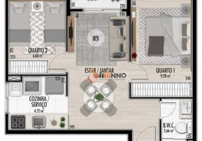 Foto 1 de Apartamento com 2 Quartos à venda, 45m² em Capão Raso, Curitiba