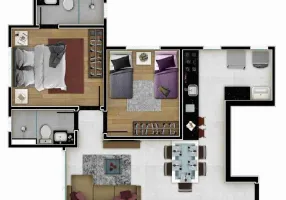 Foto 1 de Apartamento com 2 Quartos à venda, 55m² em Caiçaras, Belo Horizonte