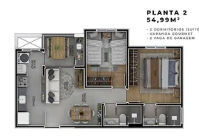 Foto 1 de Apartamento com 2 Quartos à venda, 55m² em Parque Campolim, Sorocaba