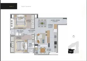 Foto 1 de Apartamento com 2 Quartos à venda, 76m² em Pagani, Palhoça