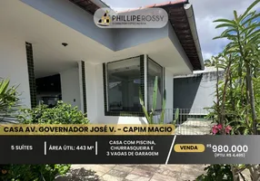 Foto 1 de Casa com 5 Quartos à venda, 443m² em Capim Macio, Natal