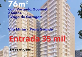 Foto 1 de Apartamento com 2 Quartos à venda, 76m² em Cidade Ocian, Praia Grande