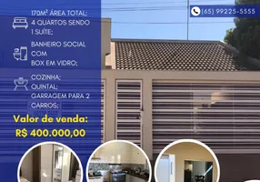 Foto 1 de Casa com 3 Quartos à venda, 155m² em Jardim Industriário, Cuiabá