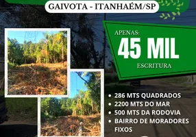 Foto 1 de Lote/Terreno à venda, 1m² em Balneário Gaivotas, Itanhaém