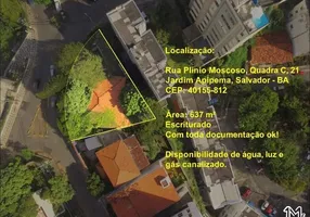 Foto 1 de Lote/Terreno à venda, 637m² em Jardim Apipema, Salvador