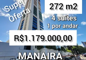 Foto 1 de Apartamento com 4 Quartos à venda, 272m² em Manaíra, João Pessoa