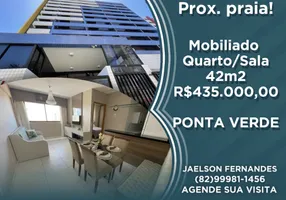 Foto 1 de Apartamento com 1 Quarto à venda, 42m² em Ponta Verde, Maceió