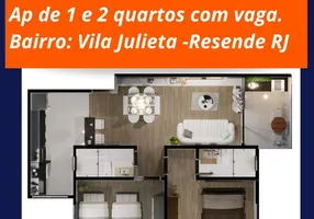 Foto 1 de Apartamento com 2 Quartos à venda, 56m² em Vila Julieta, Resende