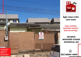 Foto 1 de Casa de Condomínio com 4 Quartos à venda, 50m² em Mansões Recreio Mossoró, Cidade Ocidental