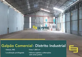 Foto 1 de Galpão/Depósito/Armazém para alugar, 1800m² em Distrito Industrial Simão da Cunha, Sabará