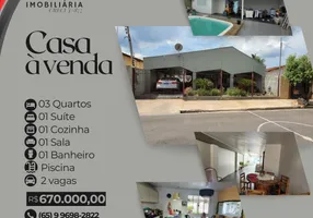 Foto 1 de Casa com 4 Quartos à venda, 360m² em Bela Marina, Cuiabá