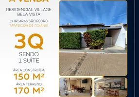 Foto 1 de Casa de Condomínio com 3 Quartos à venda, 160m² em Chácara São Pedro, Aparecida de Goiânia