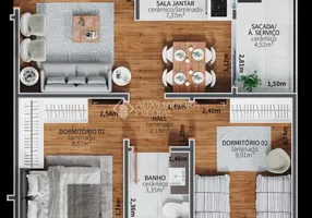 Foto 1 de Apartamento com 2 Quartos à venda, 55m² em Campina, São Leopoldo