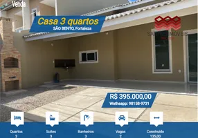 Foto 1 de Casa com 3 Quartos à venda, 135m² em São Bento, Fortaleza
