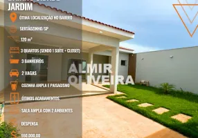 Foto 1 de Casa com 3 Quartos à venda, 120m² em Cidade Jardim, Sertãozinho