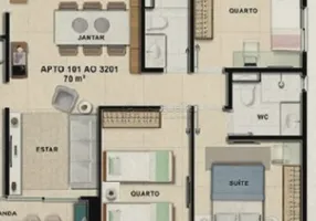 Foto 1 de Apartamento com 3 Quartos à venda, 70m² em Caxangá, Recife