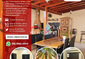 Foto 1 de Casa com 3 Quartos à venda, 300m² em Jardim Terras de San José, Pirassununga