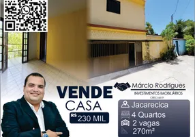 Foto 1 de Casa com 4 Quartos à venda, 270m² em Jacarecica, Maceió