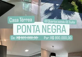 Foto 1 de Casa de Condomínio com 3 Quartos à venda, 250m² em Ponta Negra, Manaus