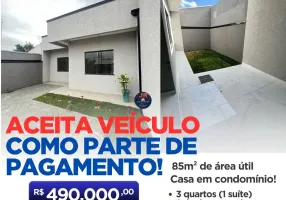 Foto 1 de Casa de Condomínio com 3 Quartos à venda, 85m² em Estação, Araucária