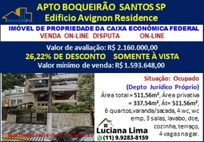 Foto 1 de Apartamento com 6 Quartos à venda, 337m² em Boqueirão, Santos