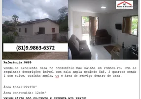 Foto 1 de Casa de Condomínio com 3 Quartos à venda, 96m² em Centro, Pombos