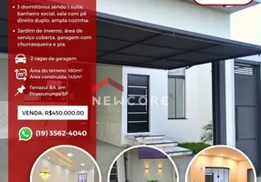 Foto 1 de Casa com 3 Quartos à venda, 180m² em Terrazul BA, Pirassununga
