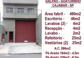 Foto 1 de Galpão/Depósito/Armazém para alugar, 490m² em Guaturinho, Cajamar