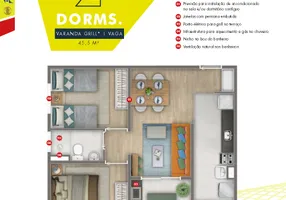 Foto 1 de Apartamento com 2 Quartos à venda, 45m² em Vila Carvalho, Sorocaba