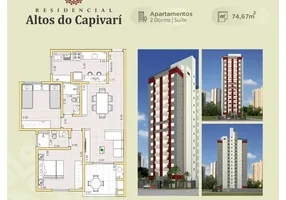 Foto 1 de Apartamento com 2 Quartos à venda, 75m² em Vila São José, Taubaté