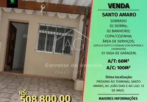 Foto 1 de Sobrado com 2 Quartos à venda, 60m² em Santo Amaro, São Paulo