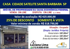 Foto 1 de Casa com 1 Quarto à venda, 187m² em Cidade Satélite Santa Bárbara, São Paulo
