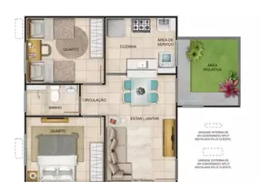 Foto 1 de Apartamento com 2 Quartos à venda, 47m² em Luar da Barra, Barra dos Coqueiros