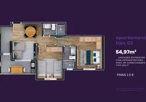 Foto 1 de Apartamento com 2 Quartos à venda, 55m² em Jardim Anhanguéra, Ribeirão Preto