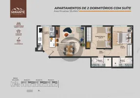 Foto 1 de Apartamento com 2 Quartos à venda, 59m² em Coqueiros, Florianópolis