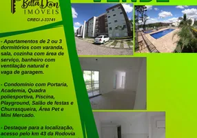 Foto 1 de Apartamento com 2 Quartos à venda, 49m² em Jardim Bela Vista, Vargem Grande Paulista