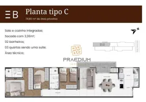 Foto 1 de Apartamento com 3 Quartos à venda, 86m² em São Pedro, São José dos Pinhais