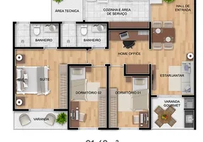 Foto 1 de Apartamento com 3 Quartos à venda, 91m² em Jardim das Flores, São Roque