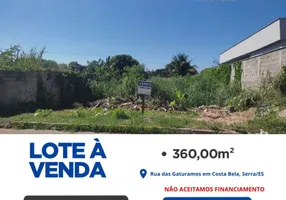 Foto 1 de Lote/Terreno com 1 Quarto à venda, 360m² em Costa Bela, Serra