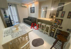 Foto 1 de Flat com 1 Quarto para venda ou aluguel, 45m² em Gonzaga, Santos