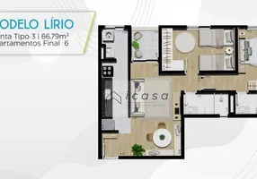 Foto 1 de Apartamento com 2 Quartos à venda, 67m² em Jardim Sao Jose, Caçapava