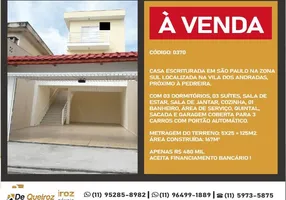 Foto 1 de Casa com 3 Quartos à venda, 167m² em Vila dos Andradas, São Paulo